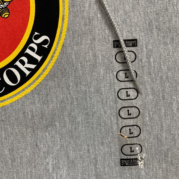 United States Marine Corps Hoodie Mens L Large Grey Steve & Barrys USMC Military - Picture 5 of 14